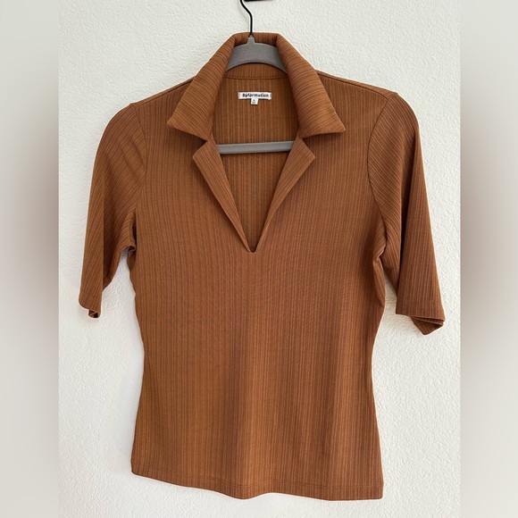 Reformation Thomas Knit Top in Mocha, Sz Small - Picture 4 of 5